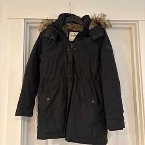 Abercrombie Kids Black Jacket with Faux Fur Lining